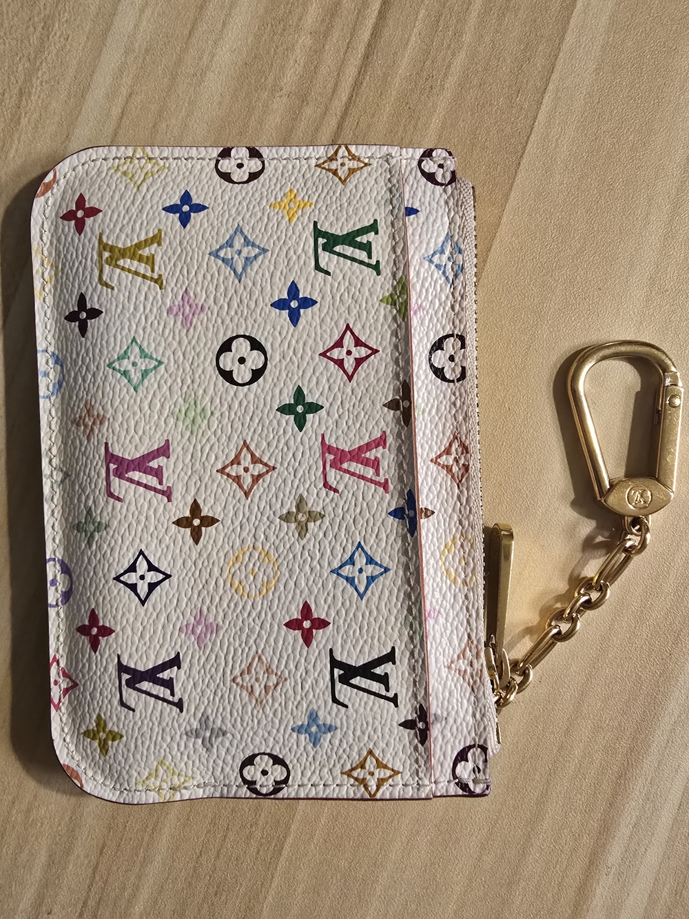 Louis Vuitton Multicolor Monogram Card Holder with Gold Chain